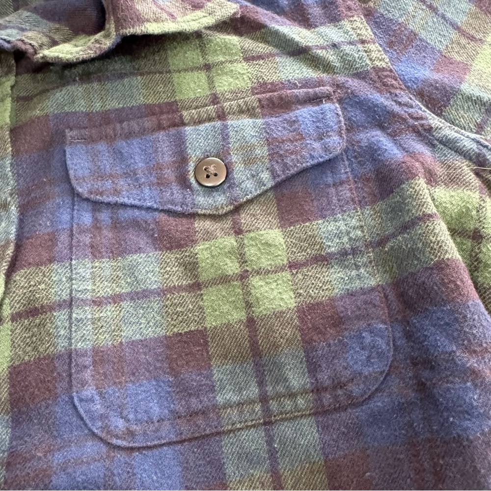 American Eagle Outfitters Blue and Green Plaid Shirt